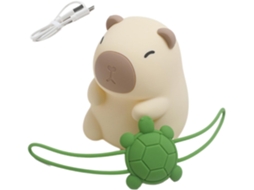 Abajur De Cabeceira Infantil Formato Capivara, Feito Silicone, Com