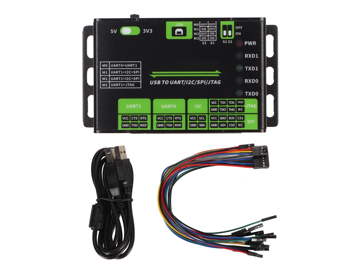 Aetheria conversor Usb para Uart I2c Spi Jtag de Alta Velocidade com Shell de Liga de Alumínio 3.3v/5v