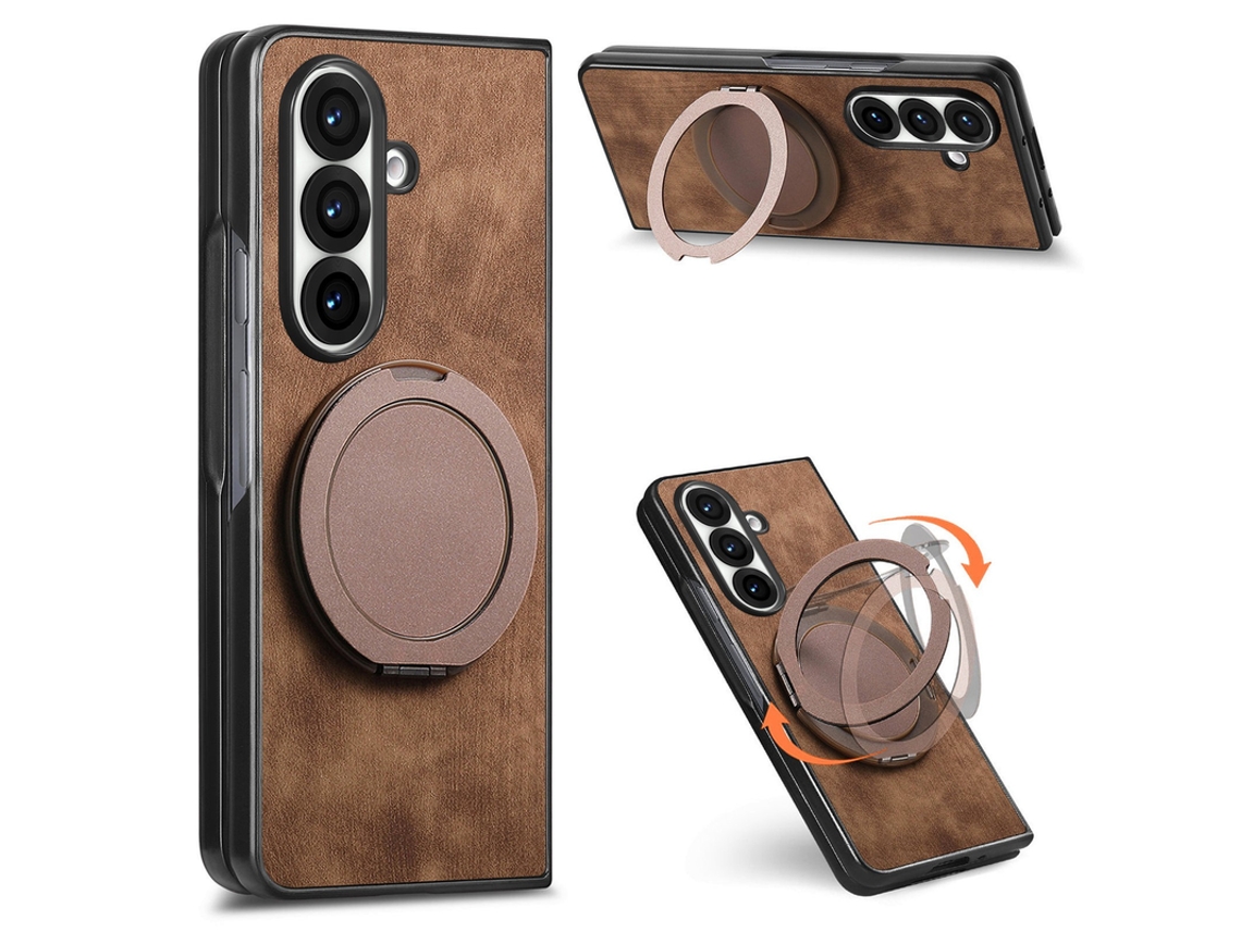 Capa Para Samsung Galaxy Z Fold 7 Suporte Ângulo Ajustável Castanho Czhhmart