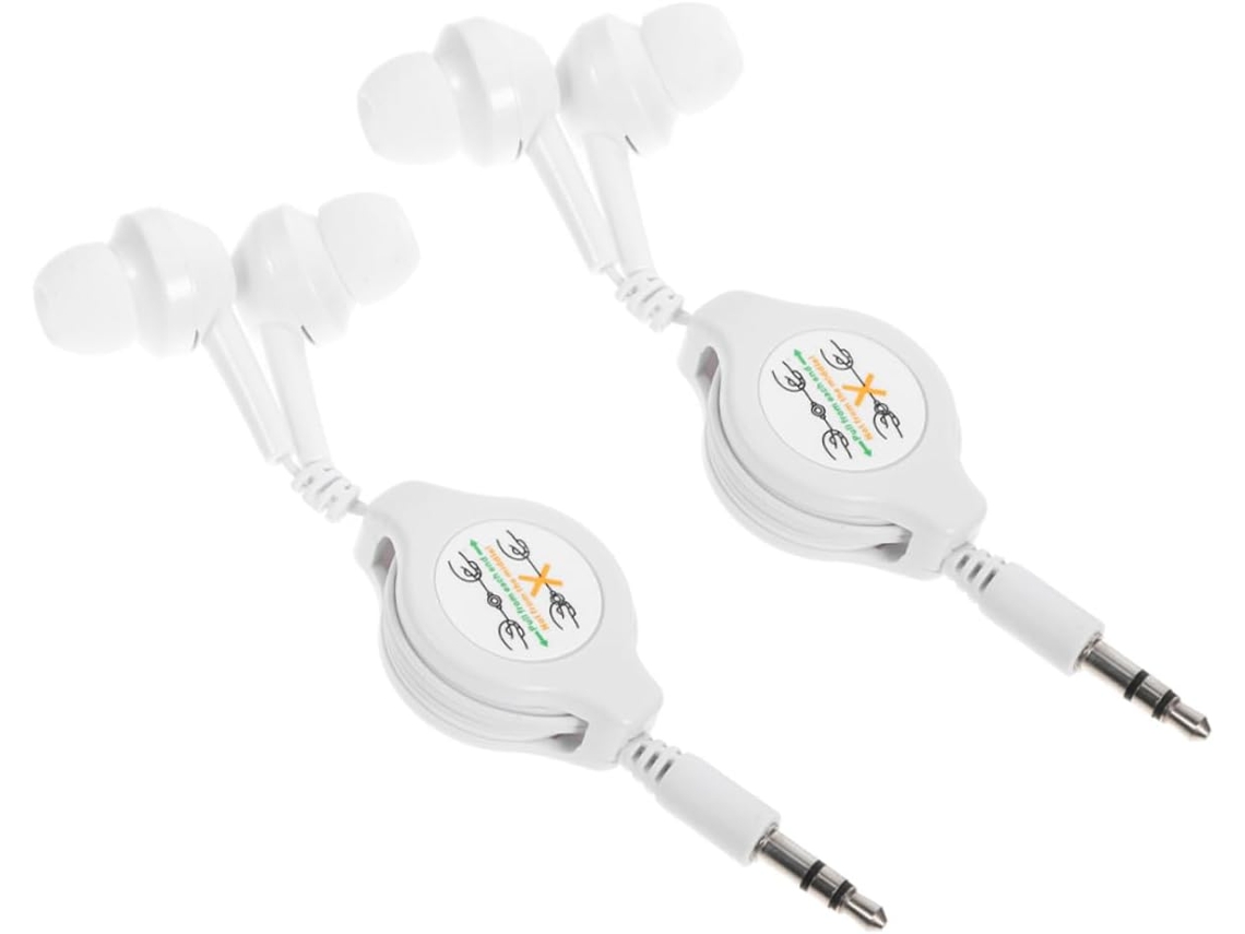 2 De Fones Ouvido Com Fio Duplo Para E Ruído Cabo Ajuste Uso Diário