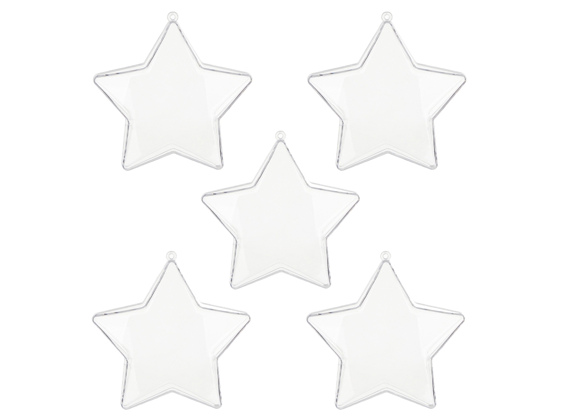 Laxiscreed Conjunto De 5 Bolas De Natal De Plástico Transparente, 10cm De Altura