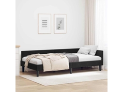 Vidaxl Estrutura de Cama de Canto Preto 90 Cm X 200 Cm Veludo
