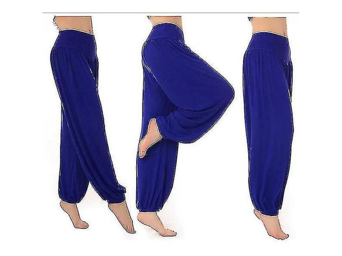 2026 pantalones Yoga Harem para Mujer Baggy Aladdin Bloomers Ligeros de Algodón XL Azul Oscuro