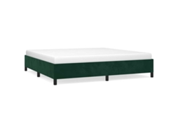 Maison Exclusive - Estrutura De Cama Sem Colchão 200x200 Cm Veludo Verde-escuro