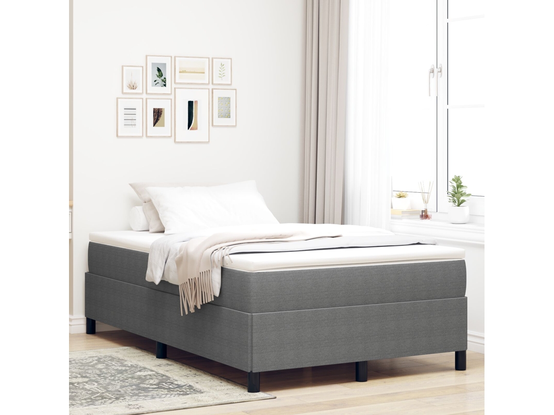 Cama Cinza Claro 120x200 Cm Tecido Cotelê