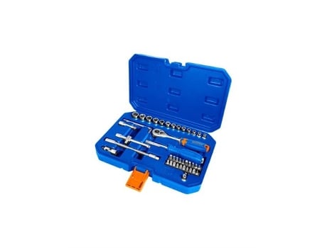 Jogo De Soquetes E Bits De 1/4 Com 45 Peças E Cabo Wadfow