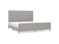 Bed Frame With Headboard, Bed Frames With Headboards Vidaxl Cinzeto Tecido (180 X 200 Cm)