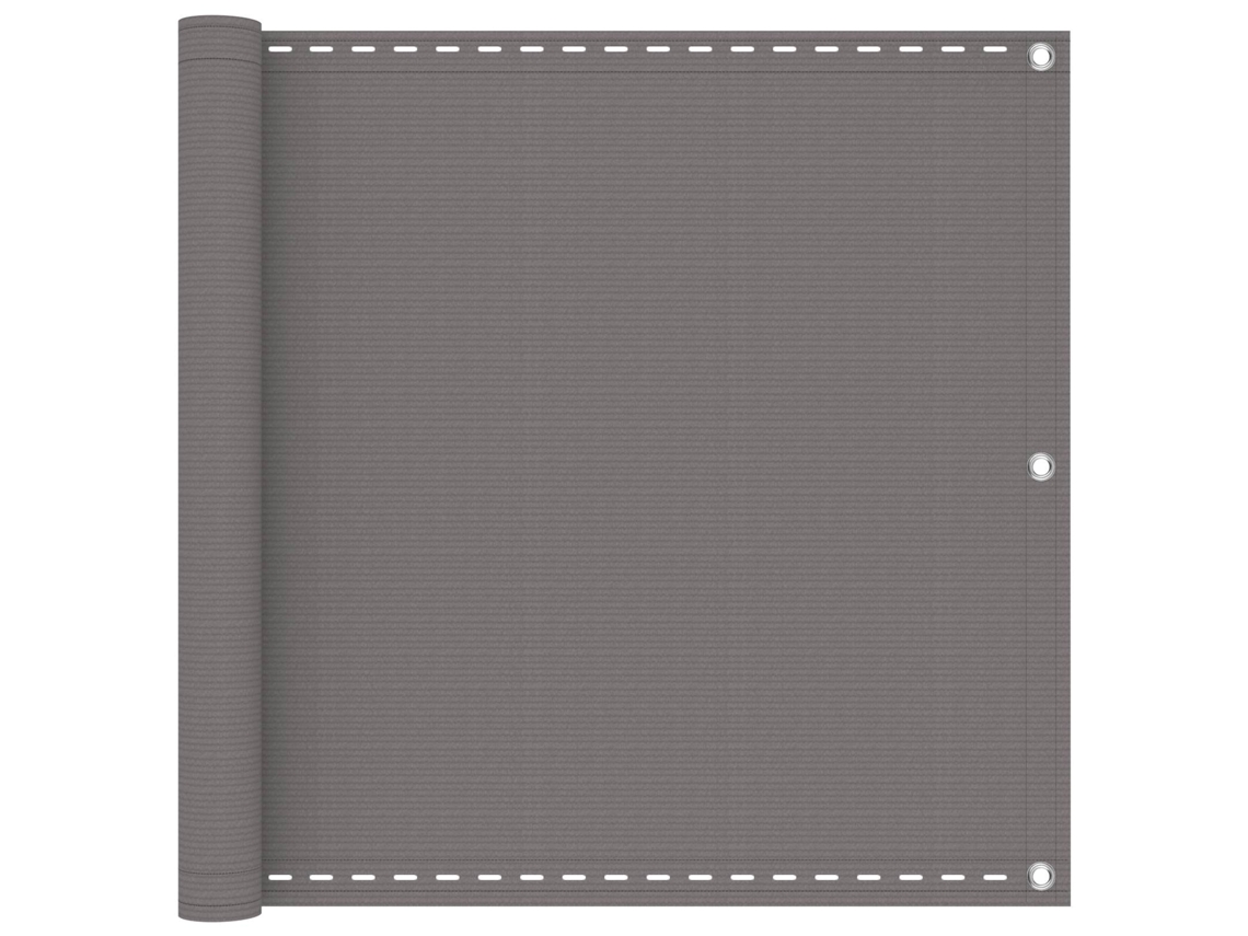 Vidaxl Tela De Varanda Cinzento-claro 75 X 400 Cm Hdpe E Alumínio