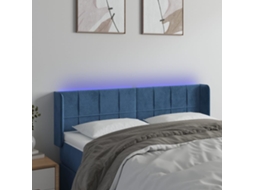 Cabecero con luces LED Terciopelo 147x16x78/88 cm Azul Oscuro