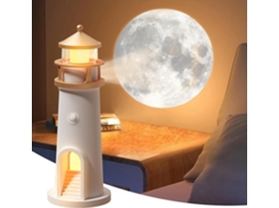 Decoração de Farol, Farol Led com Projeção na Parede, Luz de Sensor Automático, Branco, Vidro e Plástico, Estilo Marítimo ZYBLSSBB