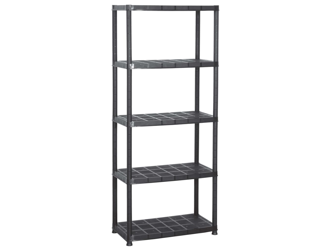 Conjunto 1 Storage Shelf, Storage Shelves Vidaxl Preto Plástico (71 X 38 X 170 Cm)