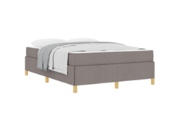 Cama De Casal | Camas Para Quarto | Estrutura Da Cama Cinzento-acastanhado 140 X 190 Cm Tecido