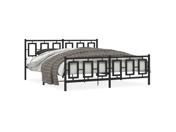 Bed Frame, Bed Frames Vidaxl Preto Aço (183 X 213 Cm)