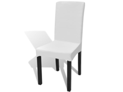 Vidaxl 6 Pcs Capas Extensíveis Para Cadeiras Branco