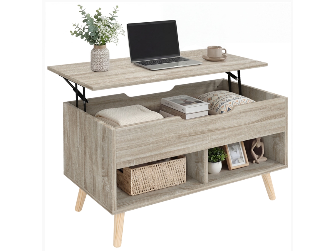 Mesa de Centro com Tampo Elevatório e Compartimento Oculto PRIME KANG