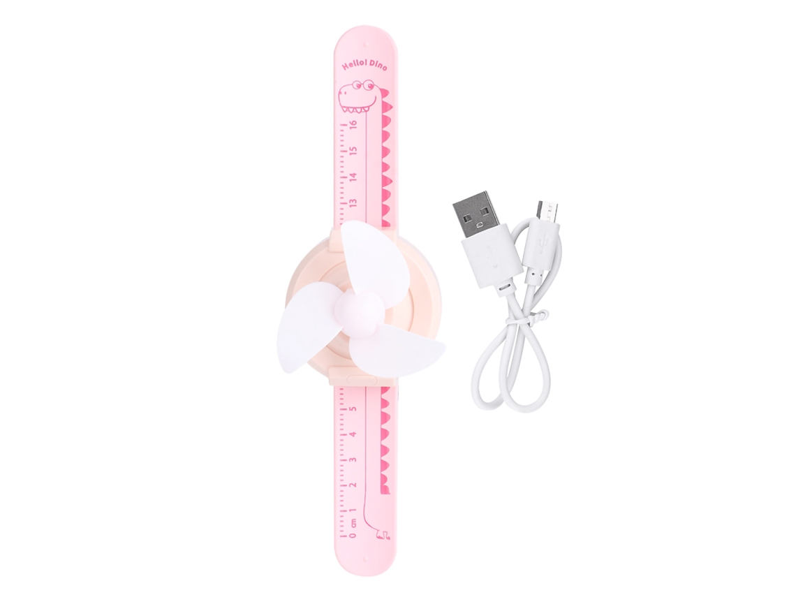 Ventoinha de Pulso Usb Ajustável Rosa para Crianças