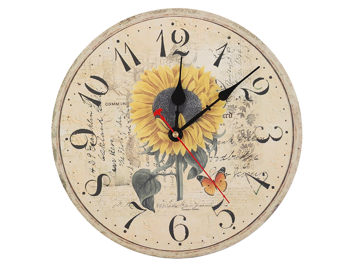 Relógio de parede Baok-Retro colorido e silencioso de quartzo de 30 cm para decoração de casa