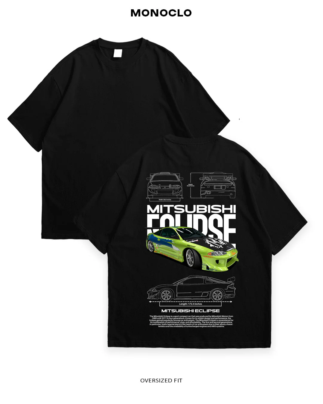 T-shirt Rockinstone Mitsubishi Eclipse (l)