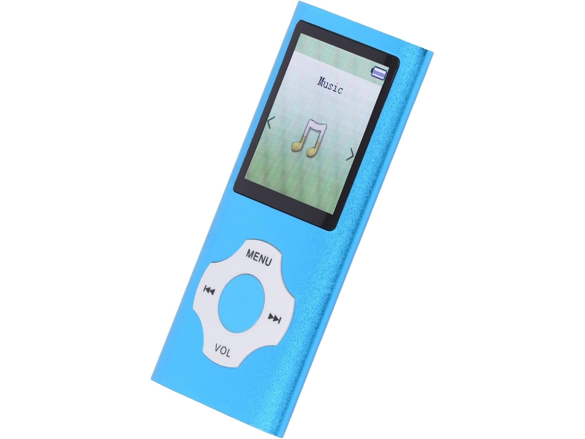 Leitor de MP3/MP4 de 128 GB, tela de 1 polegada, gravador portátil colorido de 128 GB, som HiFi de 1,8 polegadas, com chamadas de voz (azul)