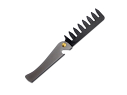 Pente de Cabelo Masculino Retrô, Portátil, Dobrável, em Aço Inoxidável com Design Texturizado. MDUG (estilo 2)