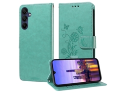 Capa De Couro Para Celular Com Flores De Borboleta Em Relevo