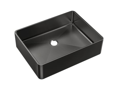 Luisa Lavatório 48x37 Em Aço Inoxidável Cinza Metálico Essebagno