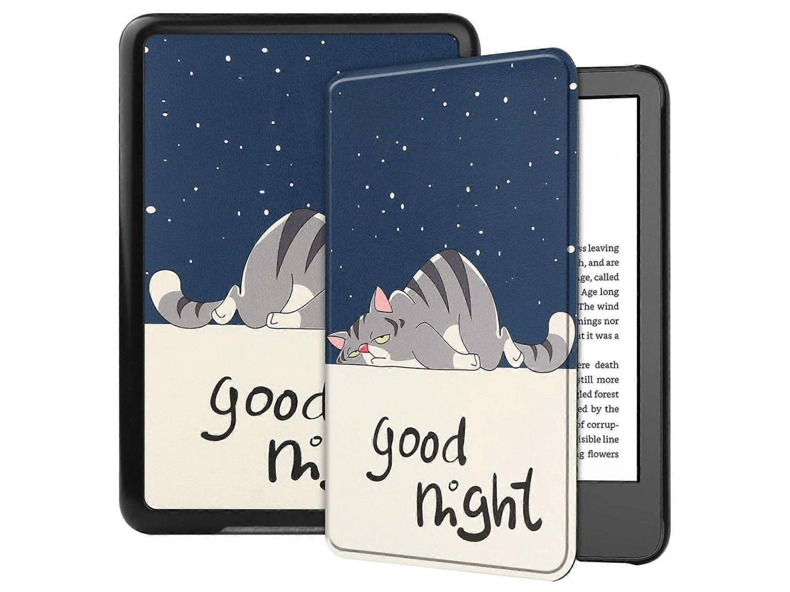 Capa Protetora De Couro Pu E Policarbonato Compatível Com Kindle 6 , Estampa, Ativação/desativação Automática Tecnologia E Tuotuo (2022)