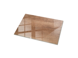 Tampo De Vidro Retangular Espelharte (100x70 Cm - Padrão De Madeira Natural - Marrom)
