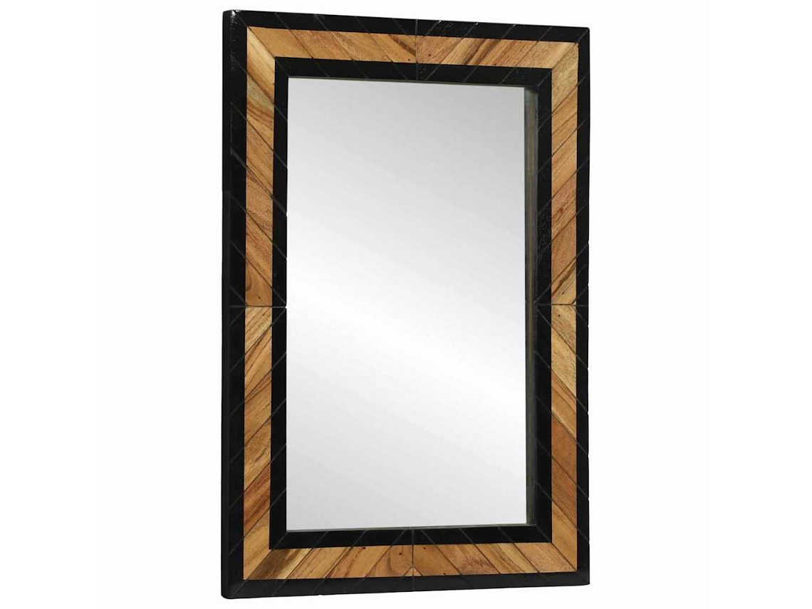 Vidaxl Espelho De Parede Retangular Preto E Marrom 70 X 2 X 70 Cm
