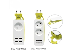 Régua De Tomadas Portátil 2025 Com Múltiplas Tomadas, Hub Com 4 Portas Usb Para Celular E Tablet, 1200w 250v, Cabo De 1,5m Olysi Shop