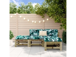 Vidaxl 4 Pcs Conjunto Lounge De Jardim Madeira De Pinho Impregnada