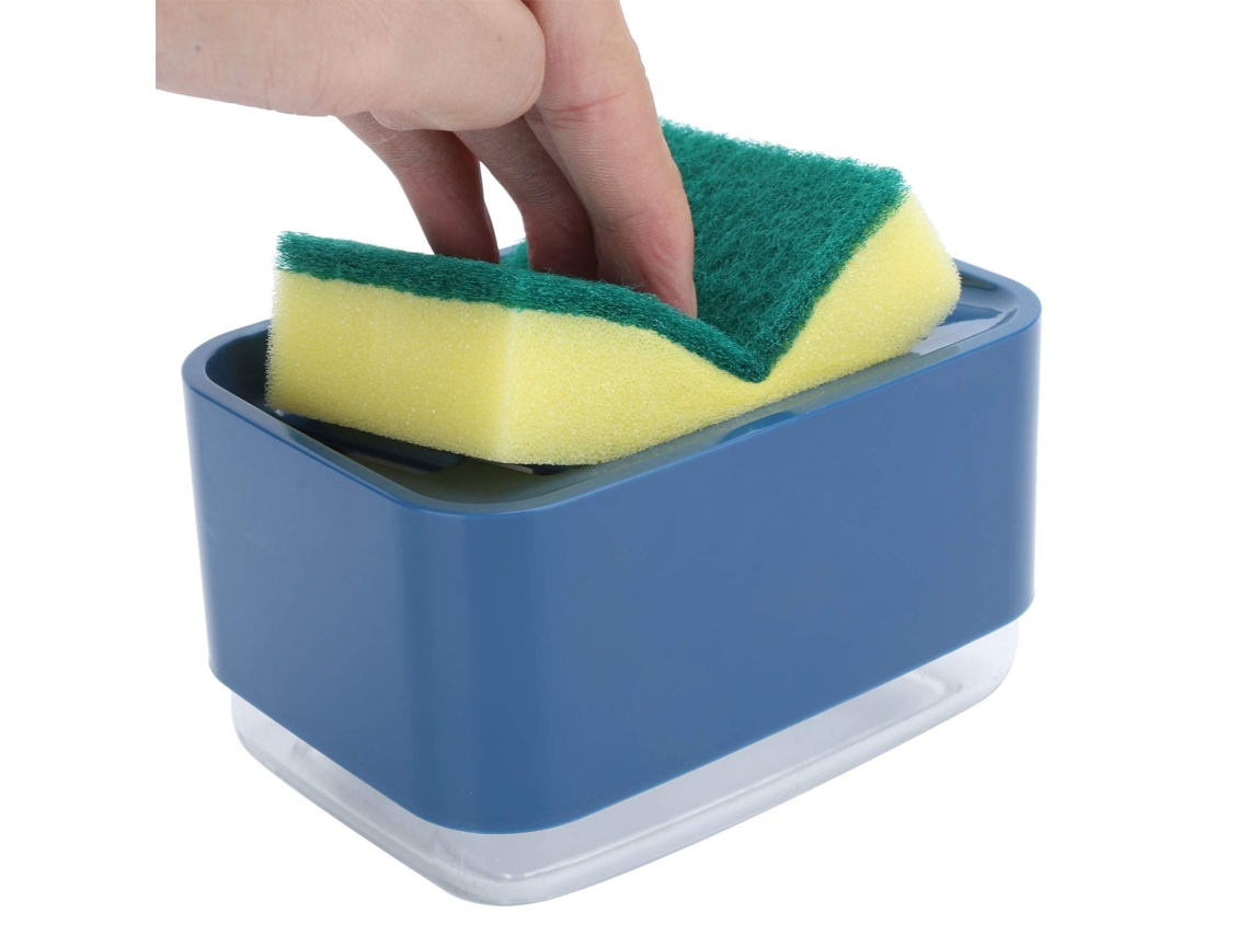 Dispensador De Sabão Para Cozinha Porta Esponja 2 Em 1, Bomba De Sabão Líquido Atualizada, Dispensador De Sabão Para Louça Com Porta Esponja