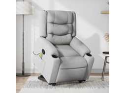 Vidaxl Poltrona Reclinável Massagens Tecido Cinzento-claro