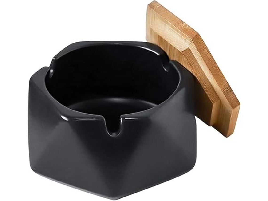 Cinzeiro de Exterior com Tampa, Cerâmica Artesanal e Resistente Ao Vento, Uso em Varandas, Terraços, Casas Cafés, Multifuncional para Casa STELASPLEN