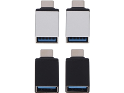 Conjunto De 4 Adaptadores Usb Tipo C Para Usb Para Carregamento E Transferência De Dados.