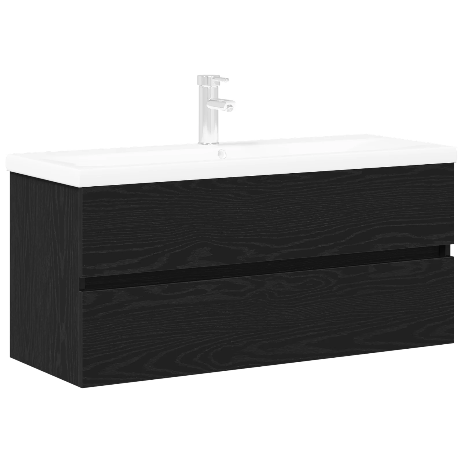 Conjunto 1 Armários De Banheiro Vidaxl Preto Derivados De Madeira (90 X 39 X 62 Cm)