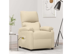 Vidaxl Poltrona De Massagens Tecido Cor Creme