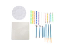 Kit De Ferramentas De Pintura Diy 26pcs Para Arte De Unhas E Artesanato Com Pincéis E Moldes
