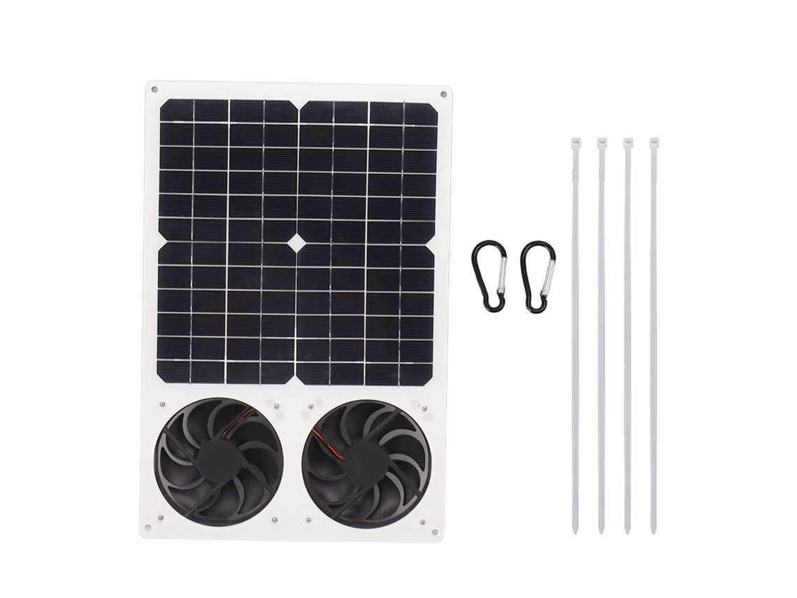 Ventilador Com Painel Solar De 40w (40w Monocristalino, Impermeável E Portátil)