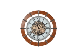 Relógio de Parede em Madeira de Pinho Natural com Detalhes em Metal, 86x9,5x86cm ALEXANDRA HOUSE LIVING
