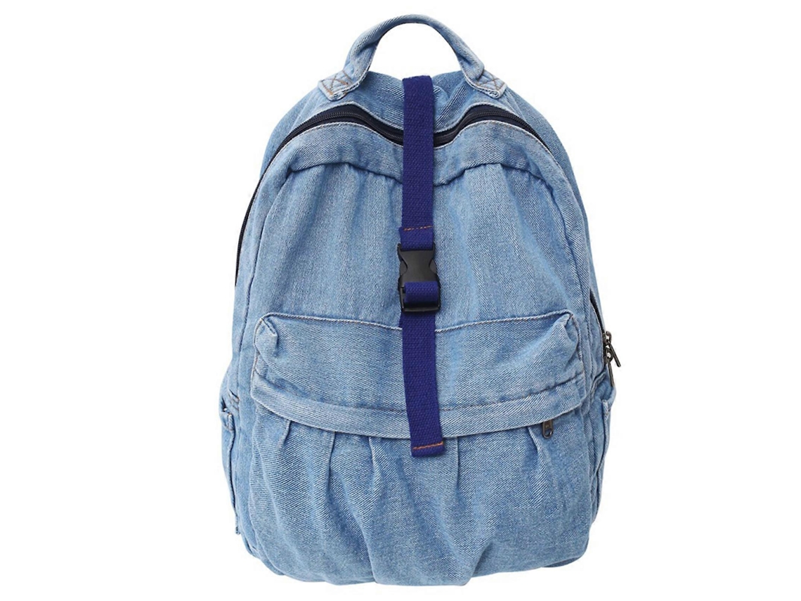 Mochila Escolar Feminina Moderna, Cor Sólida, Para Laptop, Ideal Para Adolescentes E Meninas, Perfeita Para Viagens. Cor Azul Claro.