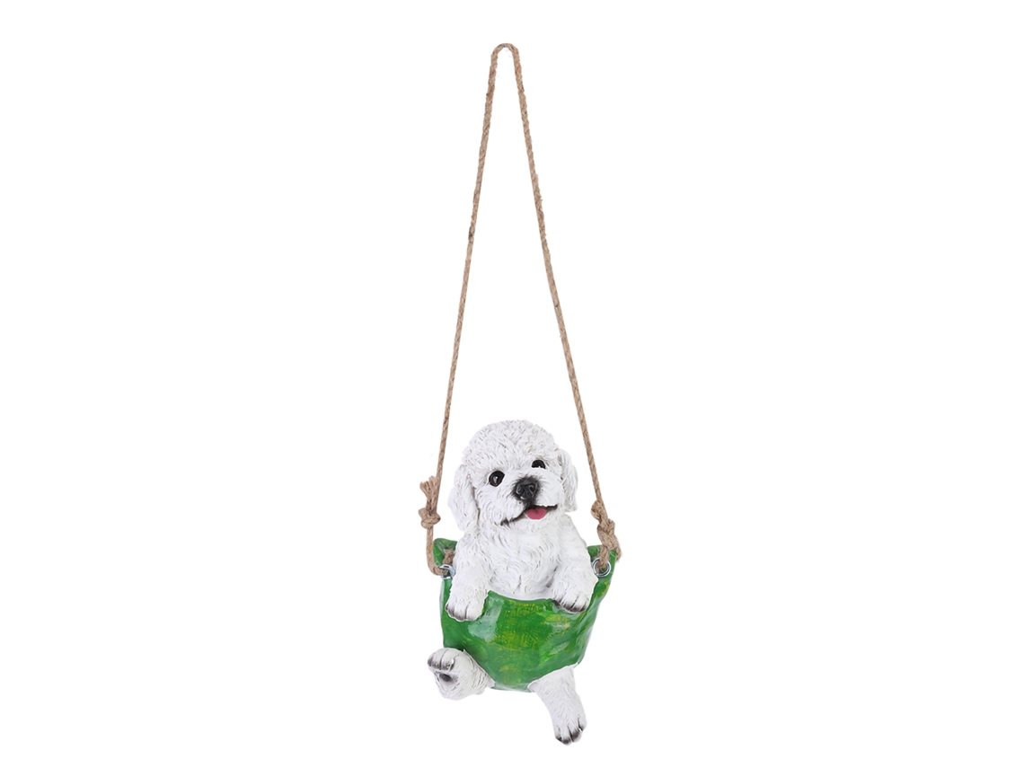 Figura Cachorro Balanço Jardim Resina LAXISCREED