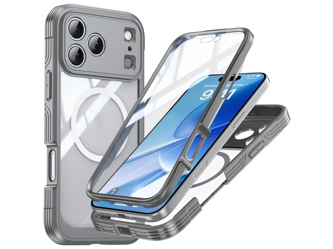 Capa Para Iphone 17 Pro Protetor De Tela - Cinza