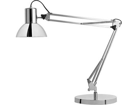 Candeeiro de Escritório Led Braço Duplo Articulado Cromado 40x40cm