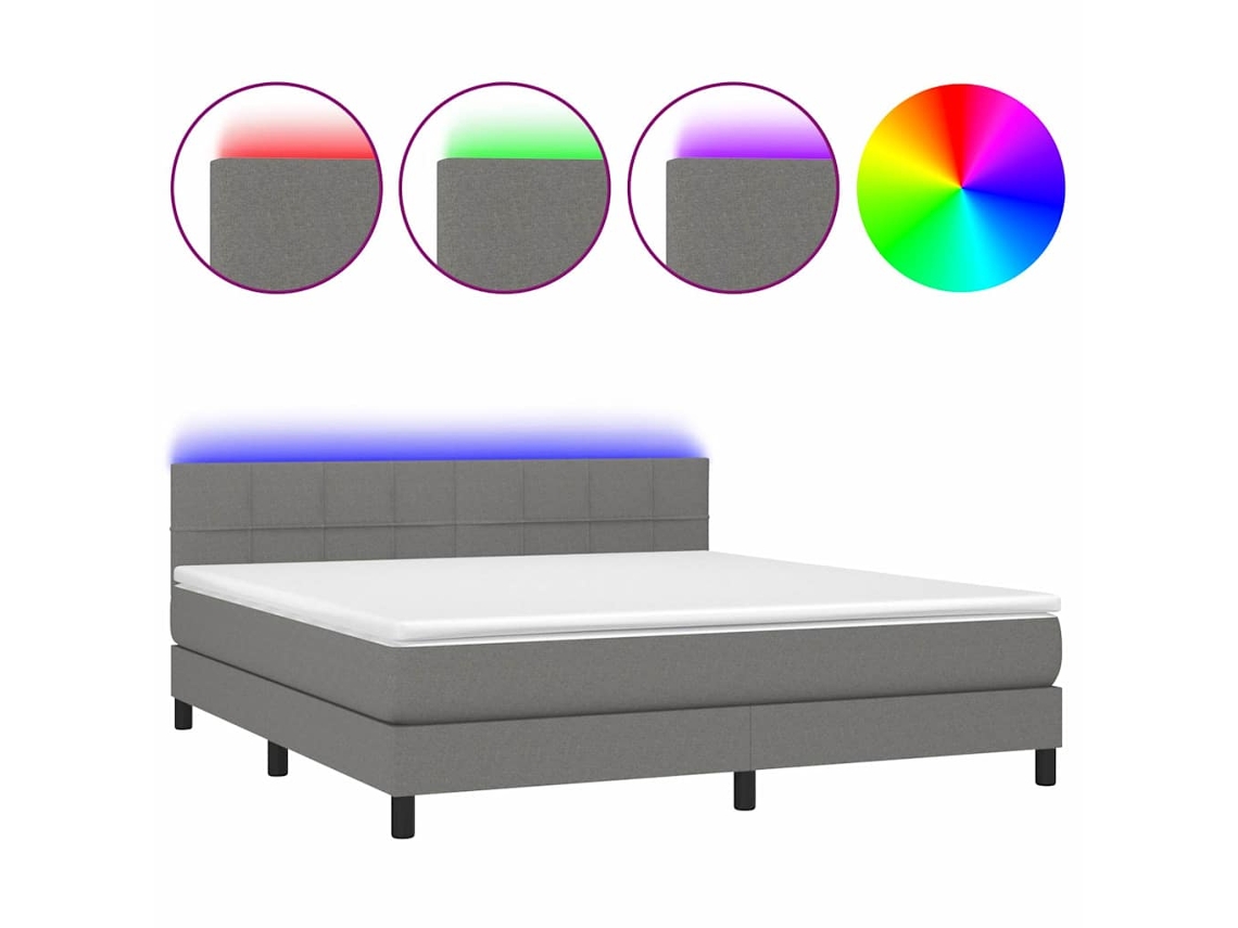 Box Spring Bed, Box Spring Beds Vidaxl Cinzeto Tecido (180 X 200 Cm)