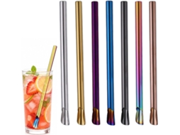 Conjunto De 7 Colheres Reutilizáveis, Coloridas, Próprias Para Lava-louças.