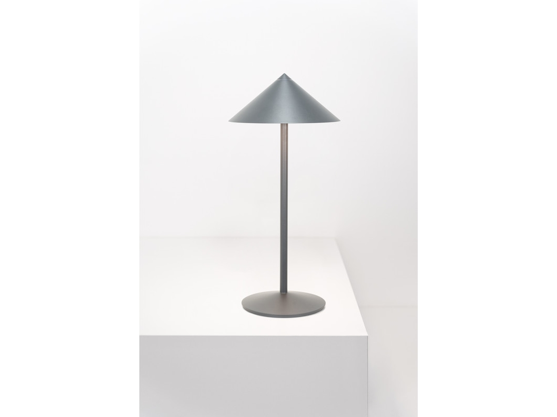 Candeeiro De Mesa Led Zafferano Pina L Desk Titânio, 6w, Ip65, Dimmer Tátil, Cabeça Magnética, Uso Interior E Exterior