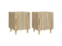 Bedside Cabinet, Bedside Cabinets Vidaxl Marrom Madeira Processada (n/a)