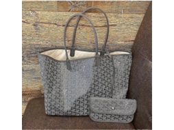 Bolsa Tote De Couro Para Mulher, Grande Capacidade Impermeável, Bolsa De Escritório Com Zíper Cinza Escuro L Cinza Escuro