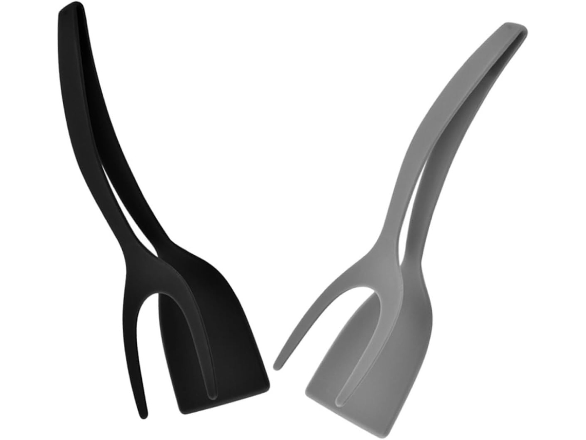 Conjunto De 2 Espátulas E Pinças Nylon Antiderrapantes Resistentes Ao Calor, Acessórios De Cozinha Versáteis Para